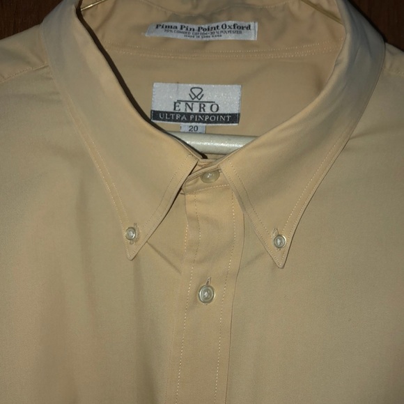 Enro Shirts Enro Mens Light Yellow Long Sleeve Dress Shirt Poshmark